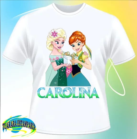 Camiseta Frozen Fever - Anna e Elsa