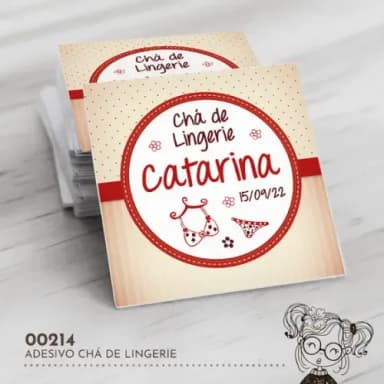 Adesivo Quadrado Chá de Lingerie - 00214