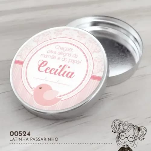 Latinha Adesivada Passarinho - 00524