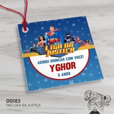 Tag Quadrada Liga da Justiça - 00183