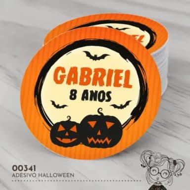 Adesivo Redondo Halloween - 00341