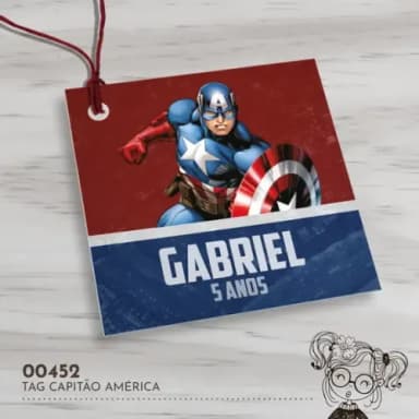 Tag Quadrada Capitão América - 00452