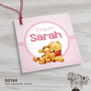 Tag Quadrada Ursinho Pooh - 00769