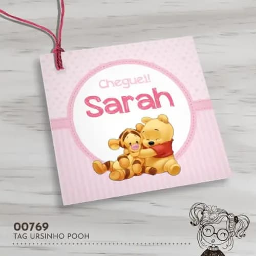 Tag Quadrada Ursinho Pooh - 00769