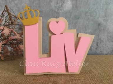 Letras Decorativas De MDF SOBREPOSIÇÃO E COROA