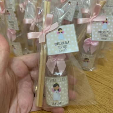Lembrancinha p/ Batizado Mini Aromatizador Anjinha Rosa