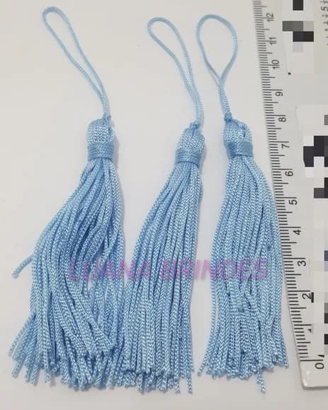 Pingente Tassel de Seda Azul Claro Pct 10 Unidades