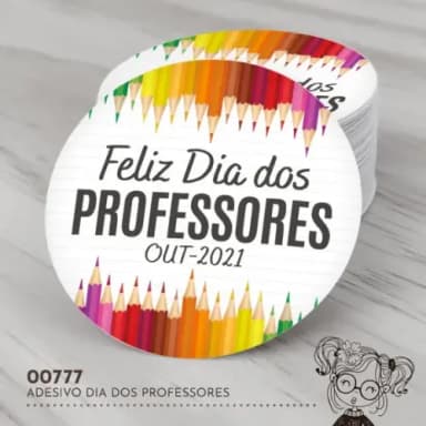 Adesivo Redondo Dia dos Professores - 00777
