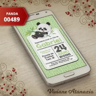 Convite Digital Panda - 00489