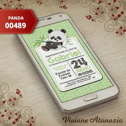 Convite Digital Panda - 00489