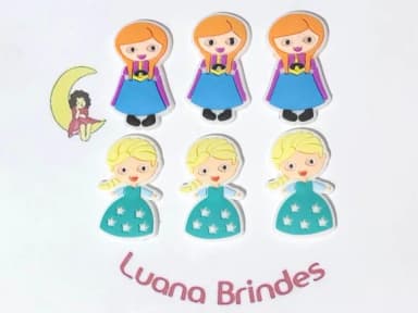 Aplique Frozen Emborrachado Pacotes com 6 Unidades
