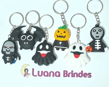Chaveiro Halloween Emborrachado 3 Unidades