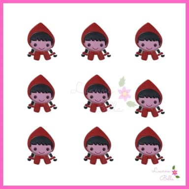 Aplique Chapeuzinho Vermelho emborrachada - Pcts c/7 unds