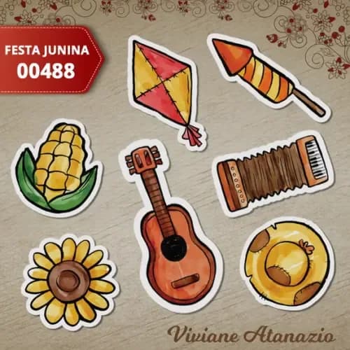 Aplique Festa Junina 3cm (kit c/ 50un) - 00488