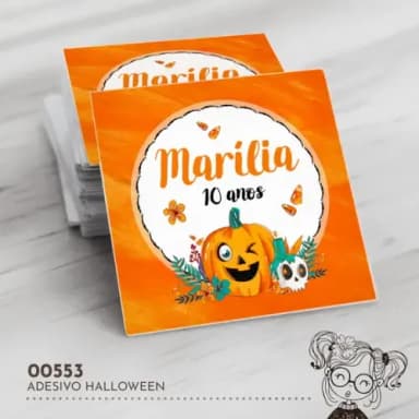 Adesivo Quadrado Halloween - 00553