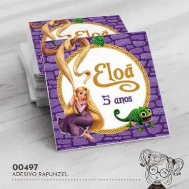 Adesivo Quadrado Rapunzel - 00497