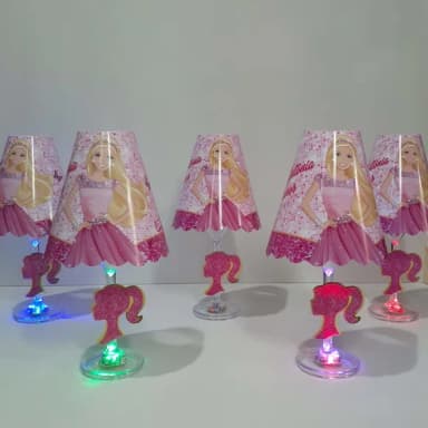 Centro de Mesa Abajur com Led Barbie