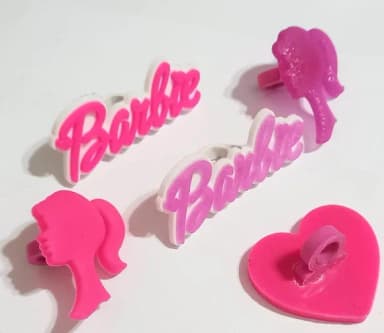 Ponteira P/lápis Barbie de Borracha Variados - Pct C/5 Unid