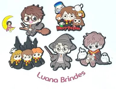 Aplique Harry Potter 5cm Emborrachado Pacotes C/10 Unidades