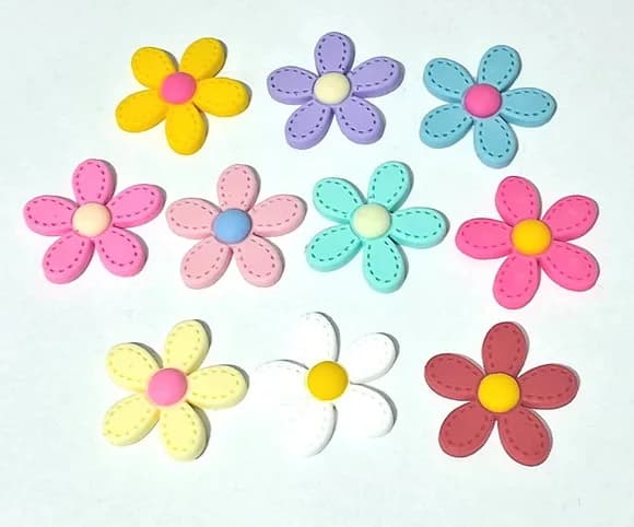 Aplique Flor Colorida Emborrachado Pacote com 20 Unidades