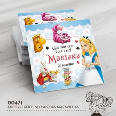 Adesivo Quadrado Alice no País das Maravilhas - 00471