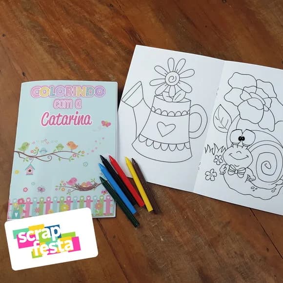 Revista Colorir + Giz de Cera Jardim Encantado