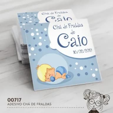 Adesivo Quadrado Chá de Fraldas - 00717