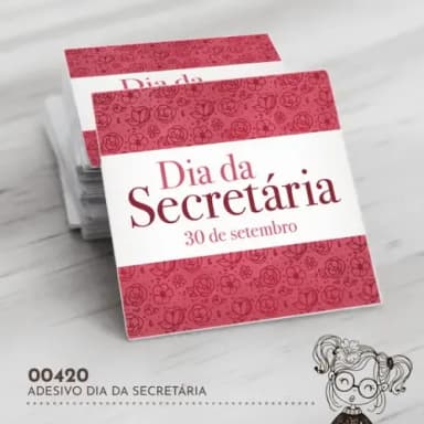 Adesivo Quadrado Dia da Secretária - 00420
