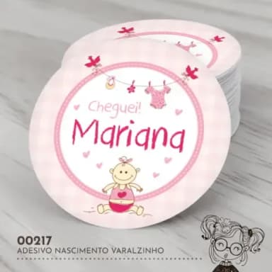 Adesivo Redondo Nascimento Varalzinho -00217