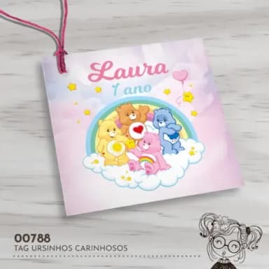 Tag Quadrada Ursinhos Carinhosos - 00788