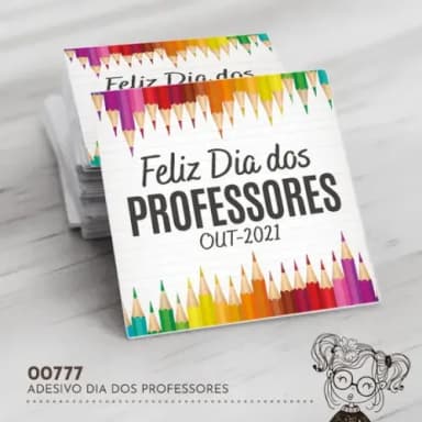 Adesivo Quadrado Dia dos Professores - 00777