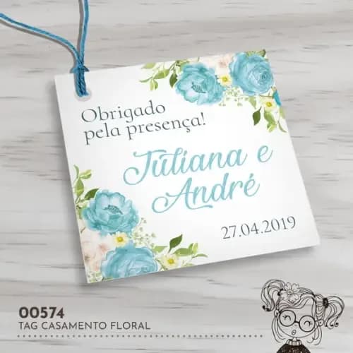 Tag Quadrada Casamento - 00574