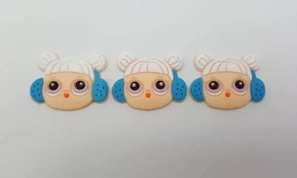Aplique LOL Snow Angel Emborrachado de 2,5cm Pacotes c/ 7 un