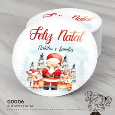 Adesivo Redondo Natal - 00006