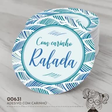 Adesivo Redondo com Carinho - 00631