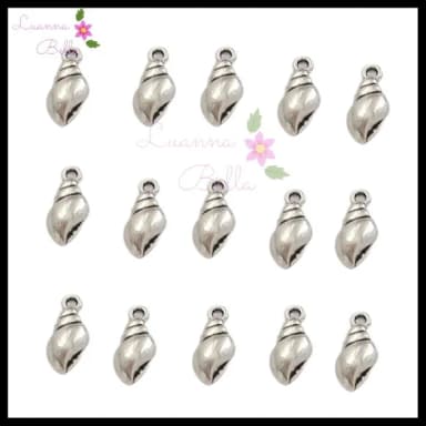 Pingente Concha Metal Prata - Pct 15 Unidades