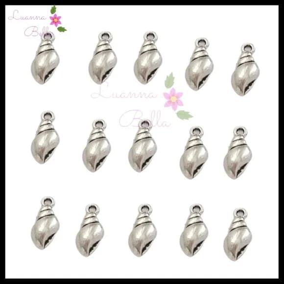 Pingente Concha Metal Prata - Pct 15 Unidades