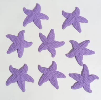 Aplique Estrela do Mar Lilás Emborrachado - 7 Unidades