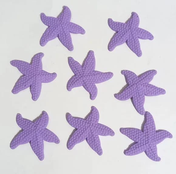 Aplique Estrela do Mar Lilás Emborrachado - 7 Unidades