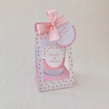 Lembrancinha Maternidade Hidratante Caixinha Floral rosa