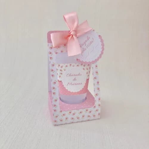Lembrancinha Maternidade Hidratante Caixinha Floral rosa