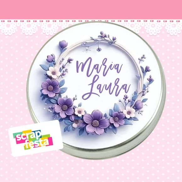 Latinhas Personalizadas Chá de Menina Floral Lilás