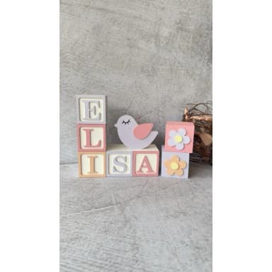 Cubos Personalizados de MDF para Decoração de Quarto de Bebê e Festa Infantis