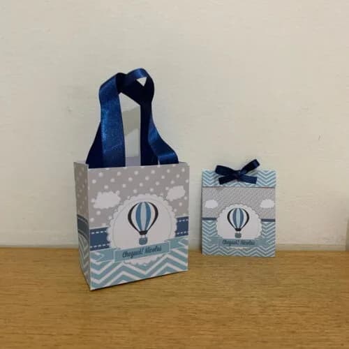 Kit Sacolinha personalizada + Sachê de sementinha balão m