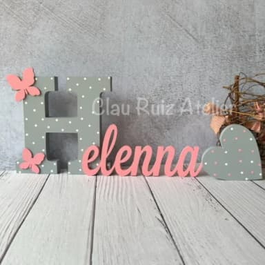 Jardim Encantado Nome + Coração-decoração Bebê