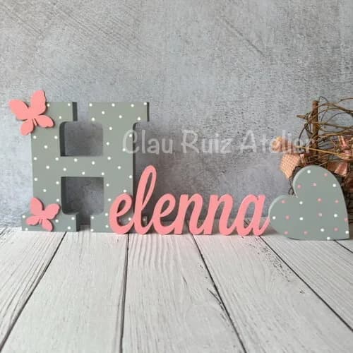 Jardim Encantado Nome + Coração-decoração Bebê