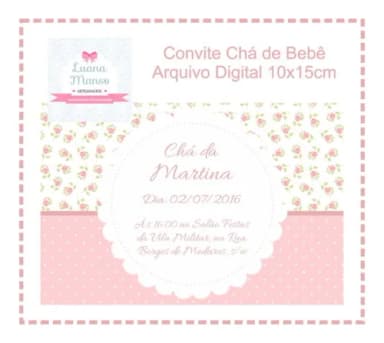 Convite Chá de Bebê - Arquivo Digital