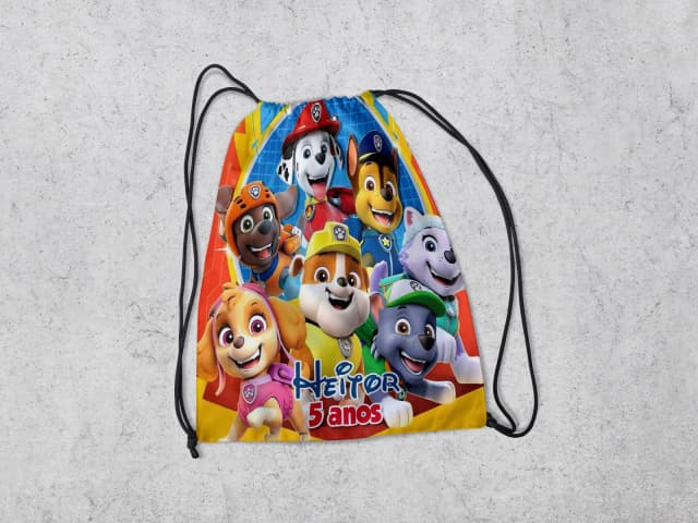Mochilinha Personalizada para lembrancinhas Patrulha Canina