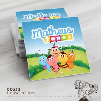 Adesivo Quadrado Bichikids - 00332