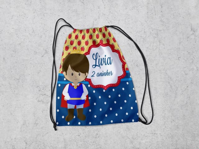 Mochilinha Personalizada para lembrancinhas Principe